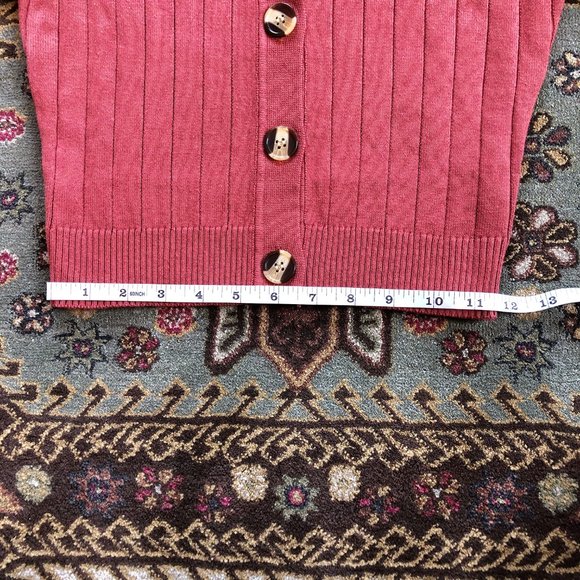 Beautiful Wide-Ribbed Rust-Color Crop Cardigan NWT Size S - Picture 15 of 16